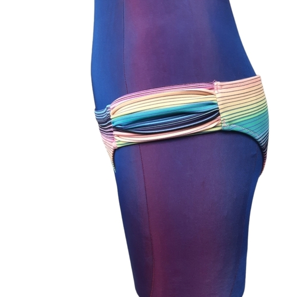 Victoria's Secret Pastel Rainbow Striped Bikini Bottom‎ Size Small Women's - Picture 3 of 6